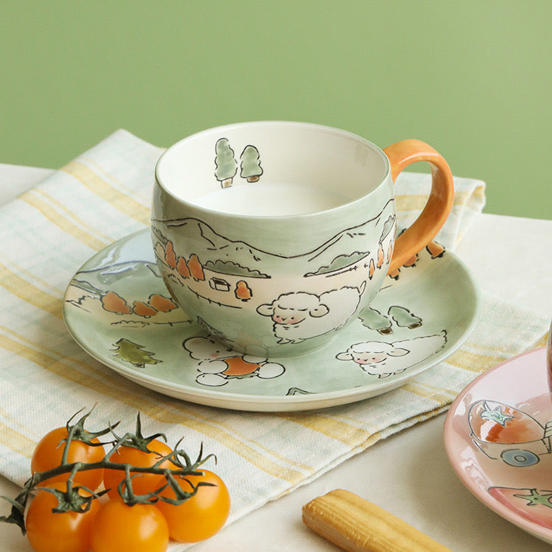 Alice's Lamb Cup and Saucer
