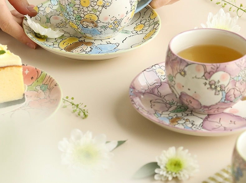 Alice's Sweet Pea Flower Cup and Saucer