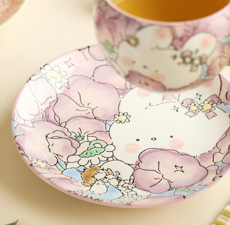 Alice's Sweet Pea Flower Cup and Saucer