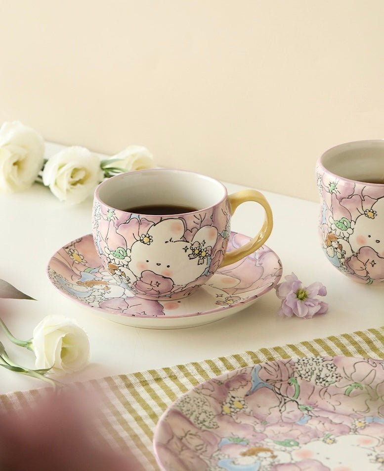 Alice's Sweet Pea Flower Cup and Saucer
