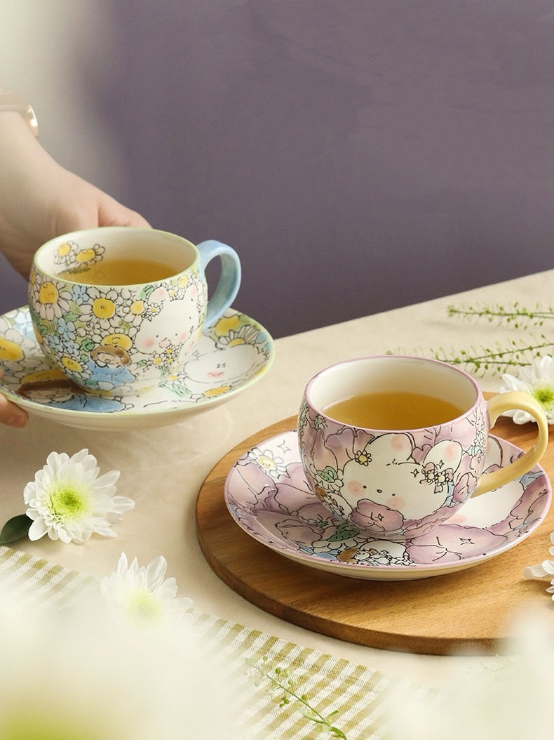 Alice's Sweet Pea Flower Cup and Saucer