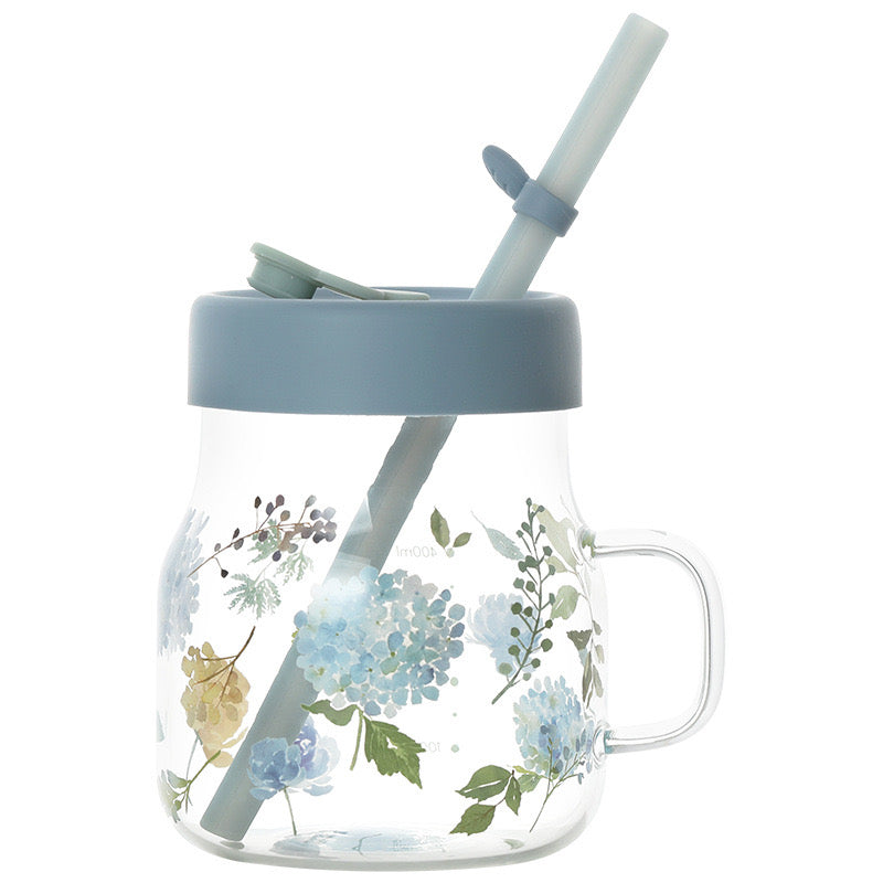 Crystal Hydrangea Straw Mug