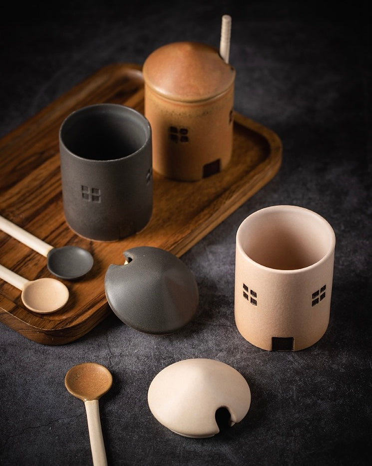 Sweet Home Yellow Seasoning Jar/Spice Jar/Cup