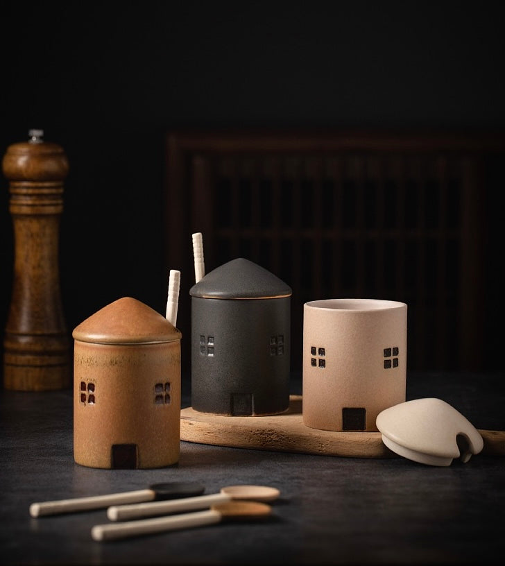 Sweet Home Cream-colored Seasoning Jar/Spice Jar/Cup