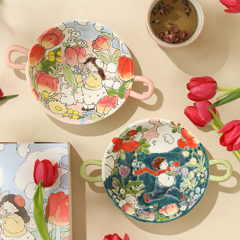 Boy's Floral Binaural Dish