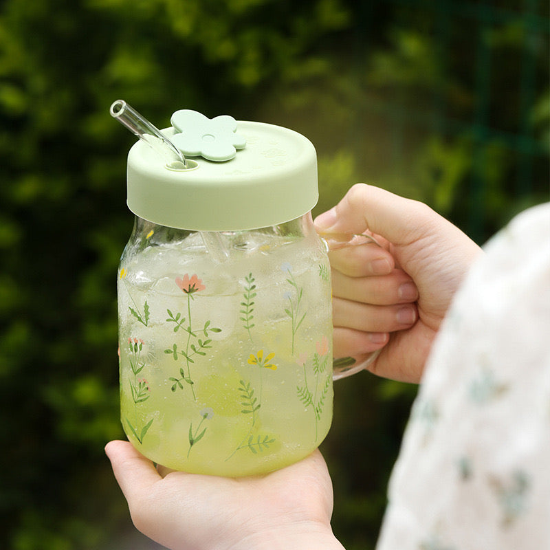 Crystal Lily Straw Mug