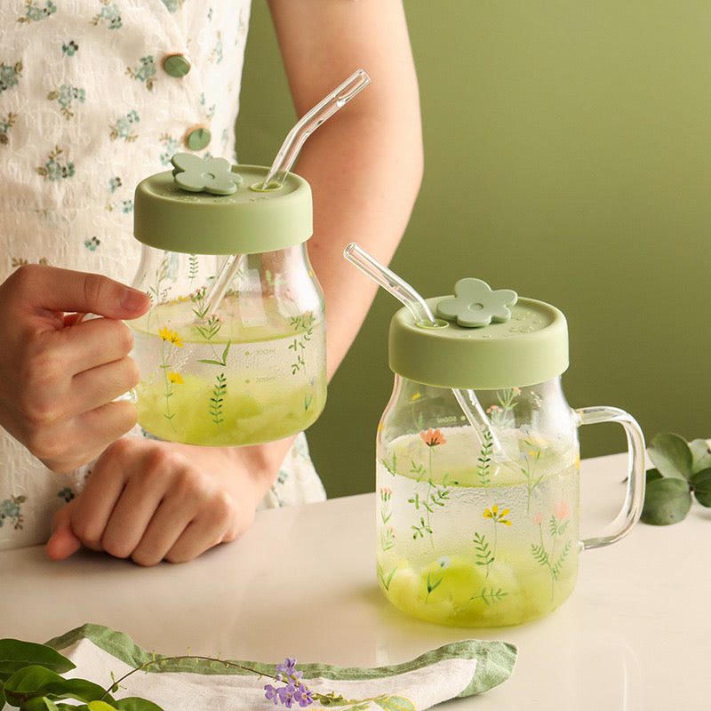 Crystal Lily Straw Mug