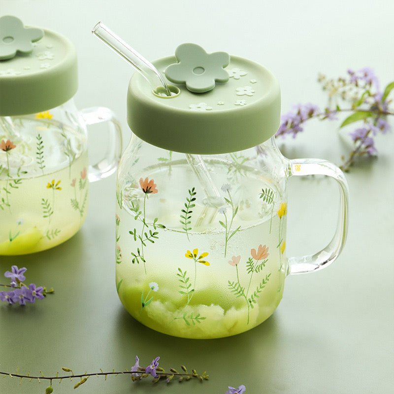 Crystal Lily Straw Mug