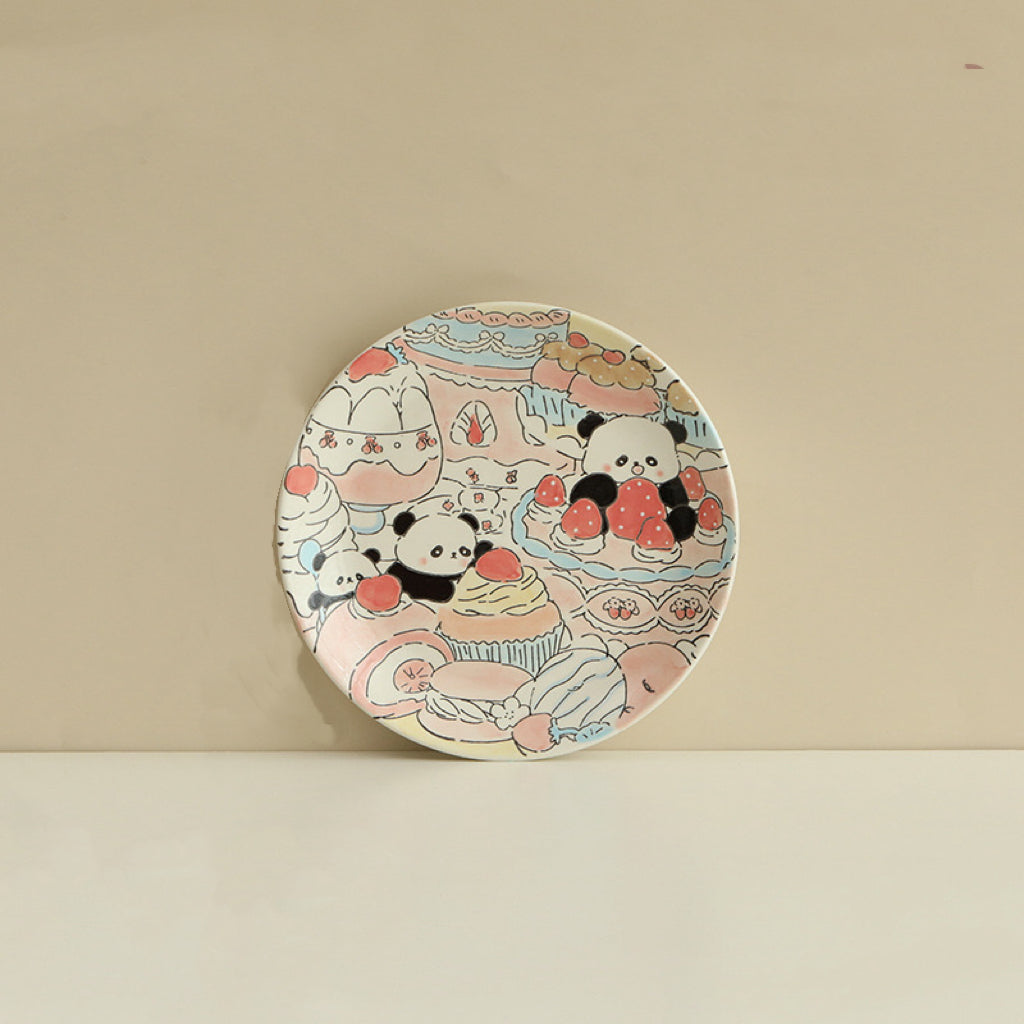 Fantasy Strawberry Cake Panda Plate