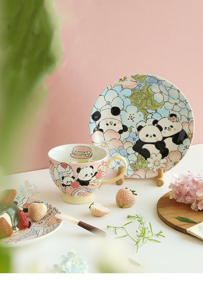 Fantasy Hydrangeas Panda Plate