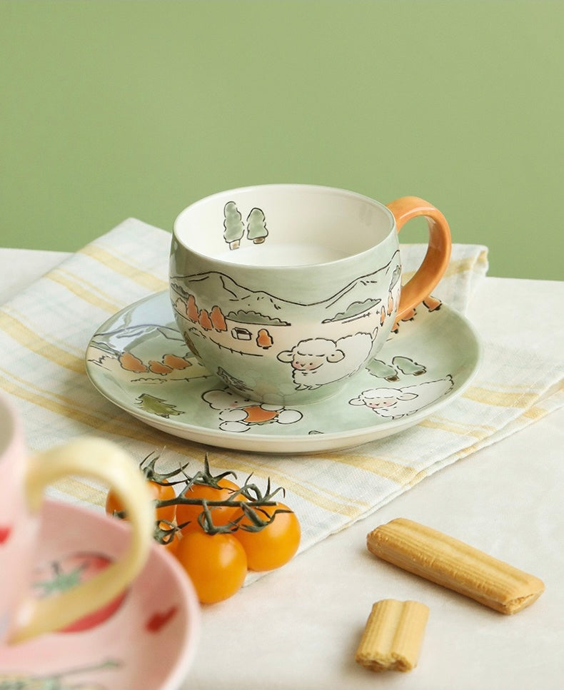 Alice's Lamb Cup and Saucer