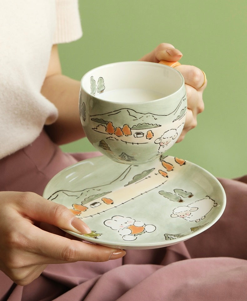 Alice's Lamb Cup and Saucer
