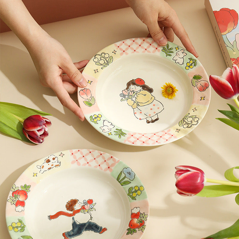 Floral Duet Deep Plate Set (Pre-order)
