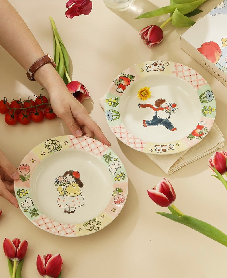 Floral Duet Deep Plate Set (Pre-order)