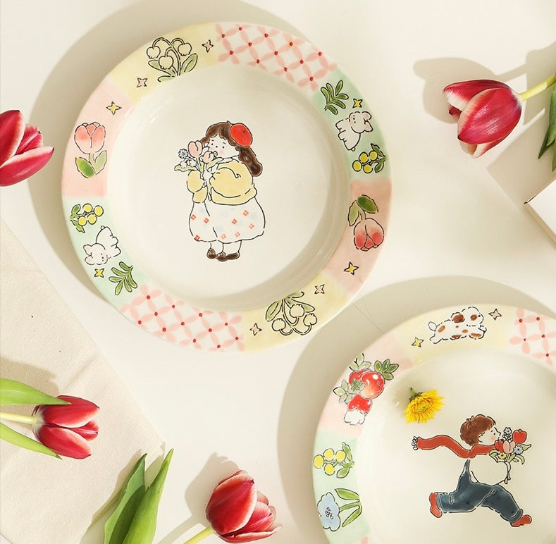 Floral Duet Deep Plate Set (Pre-order)