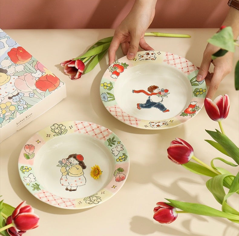 Floral Duet Deep Plate Set (Pre-order)