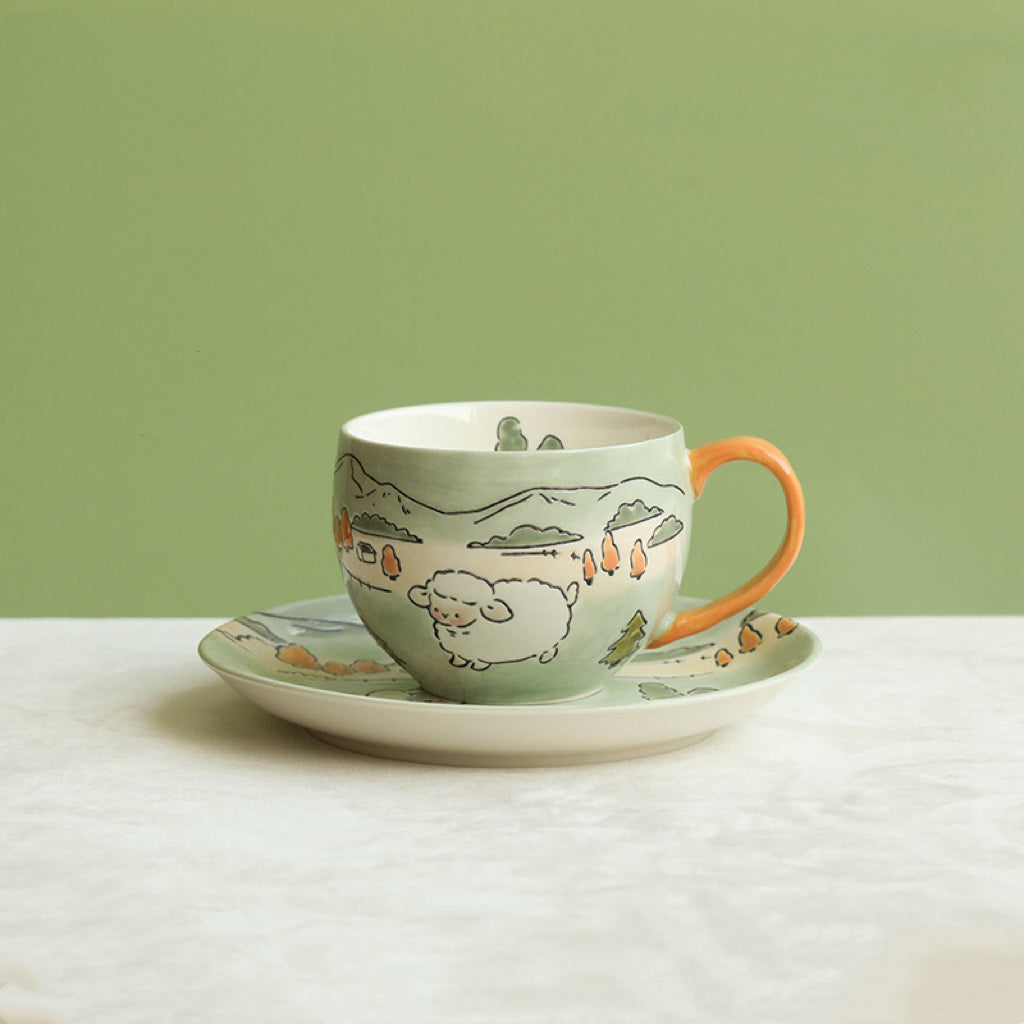 Alice's Lamb Cup and Saucer