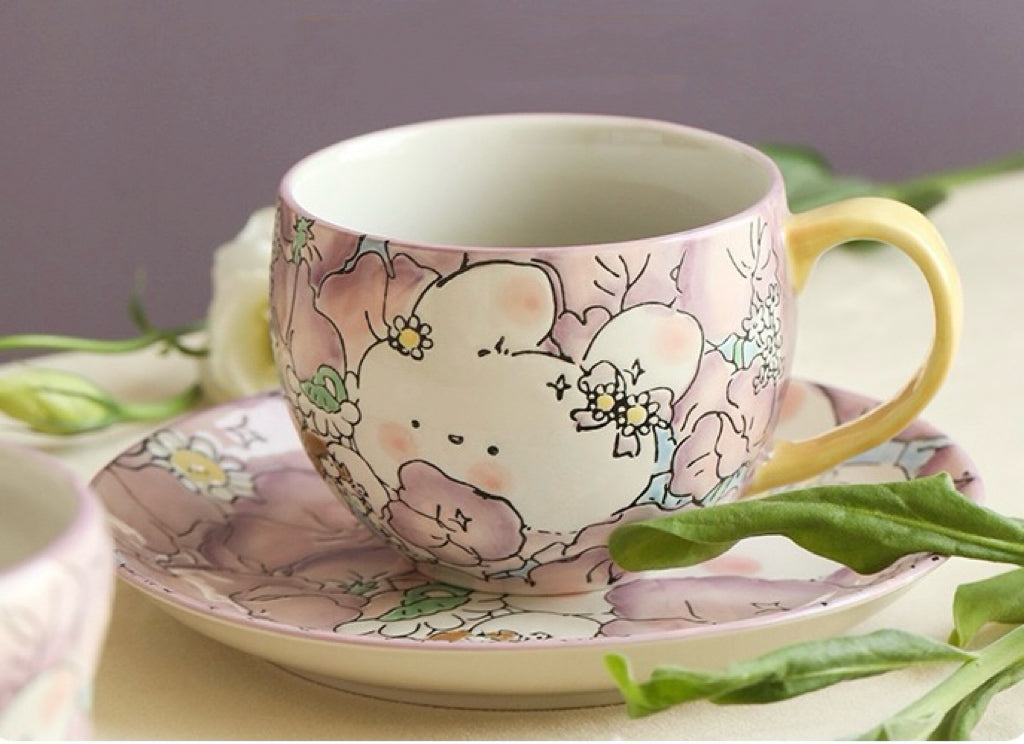 Alice's Sweet Pea Flower Cup and Saucer