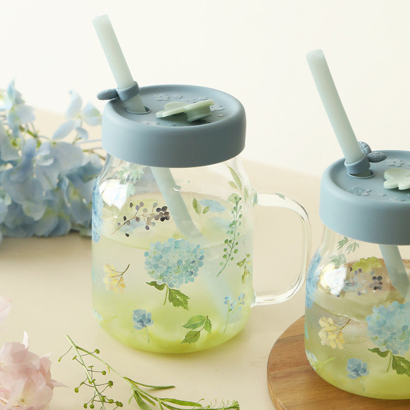 Crystal Hydrangea Straw Mug
